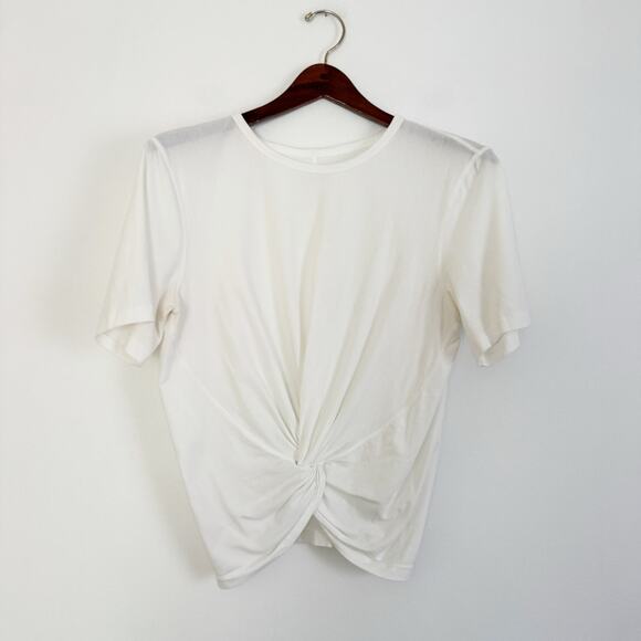 LULULEMON Crescent Tee Twist Front White - Picture 4 of 8